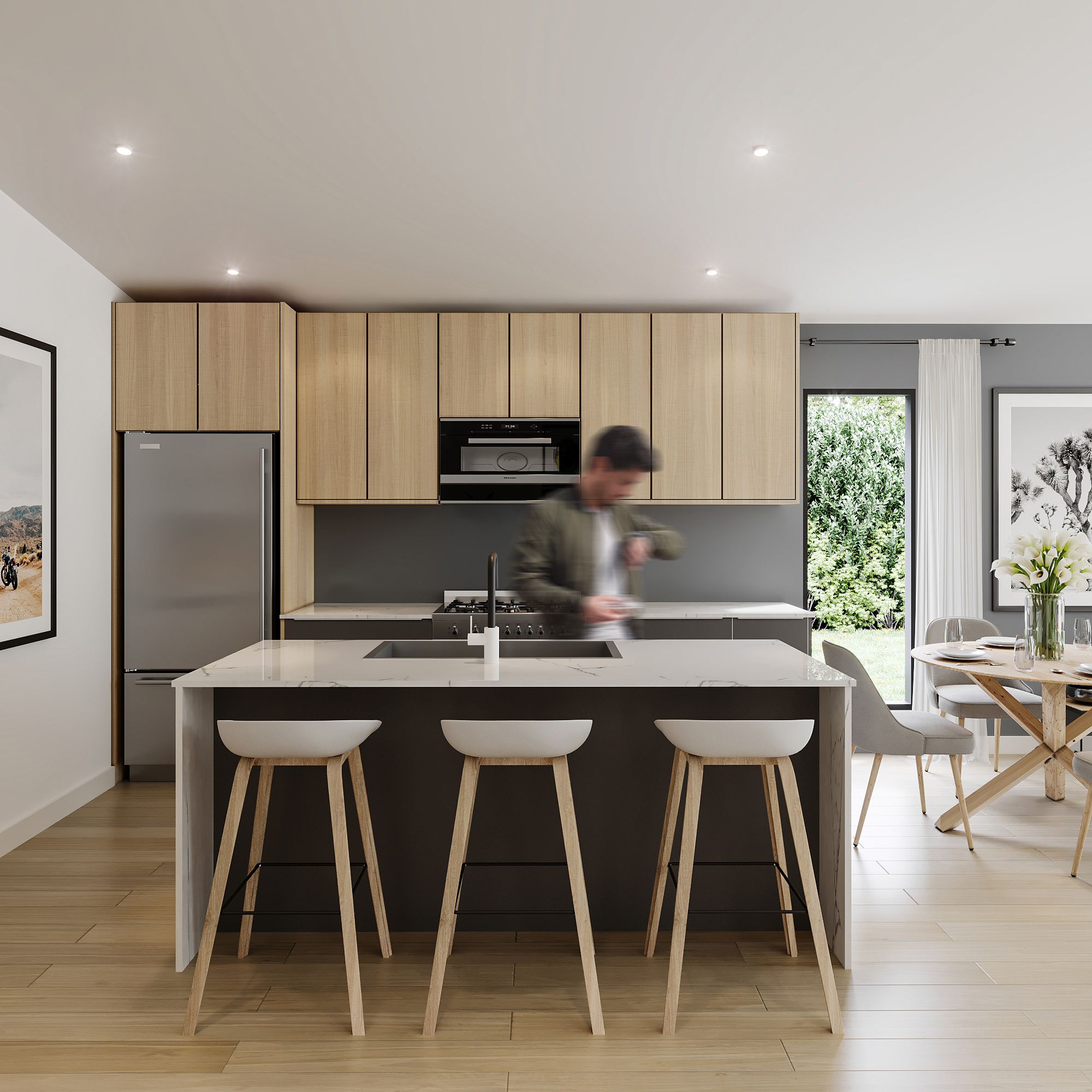Cortez Island custom home ocean view — interior view 2