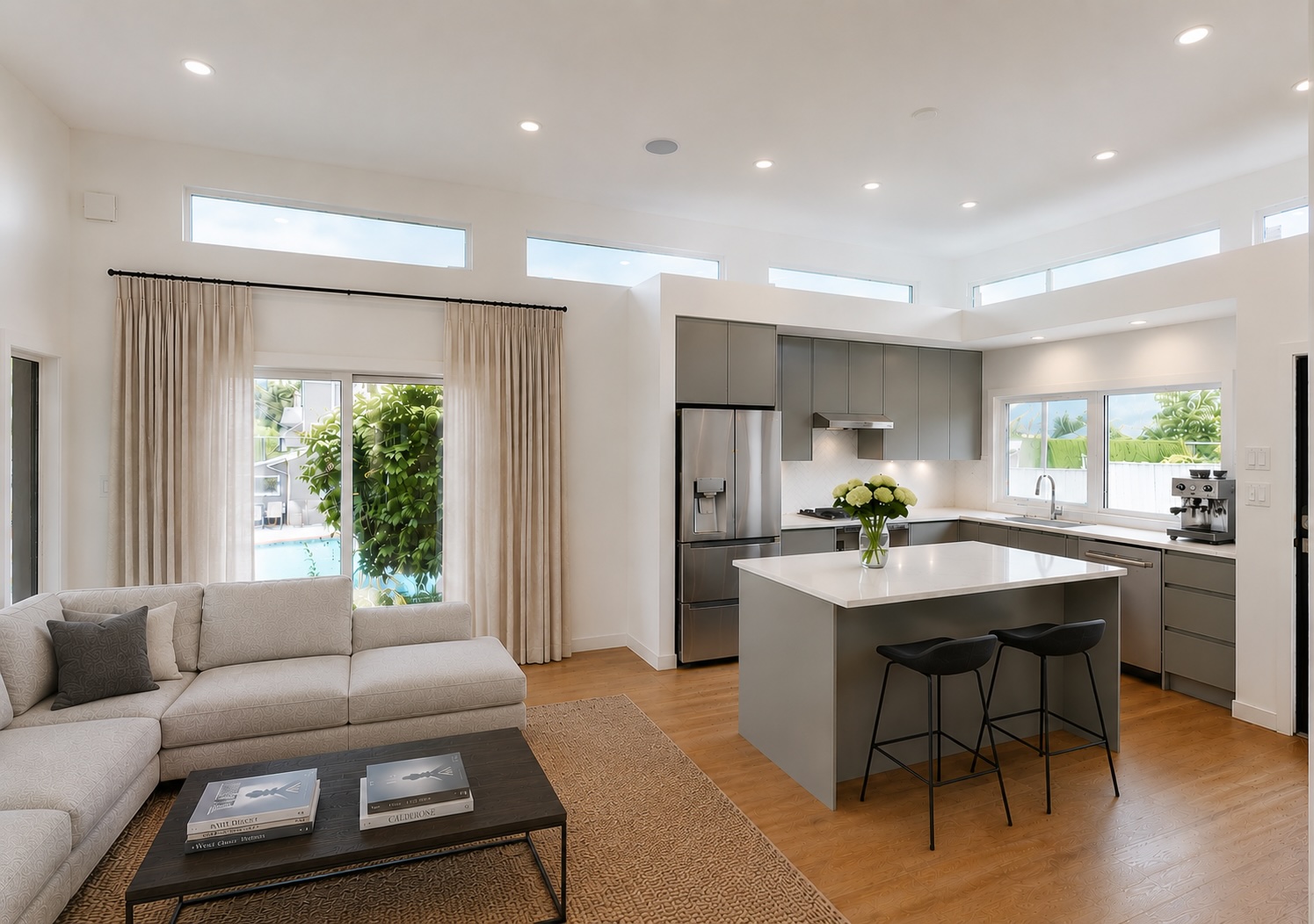 Deep Cove custom modular home British Columbia — living room 3