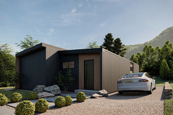 Modular single level home British Columbia — exterior view 4