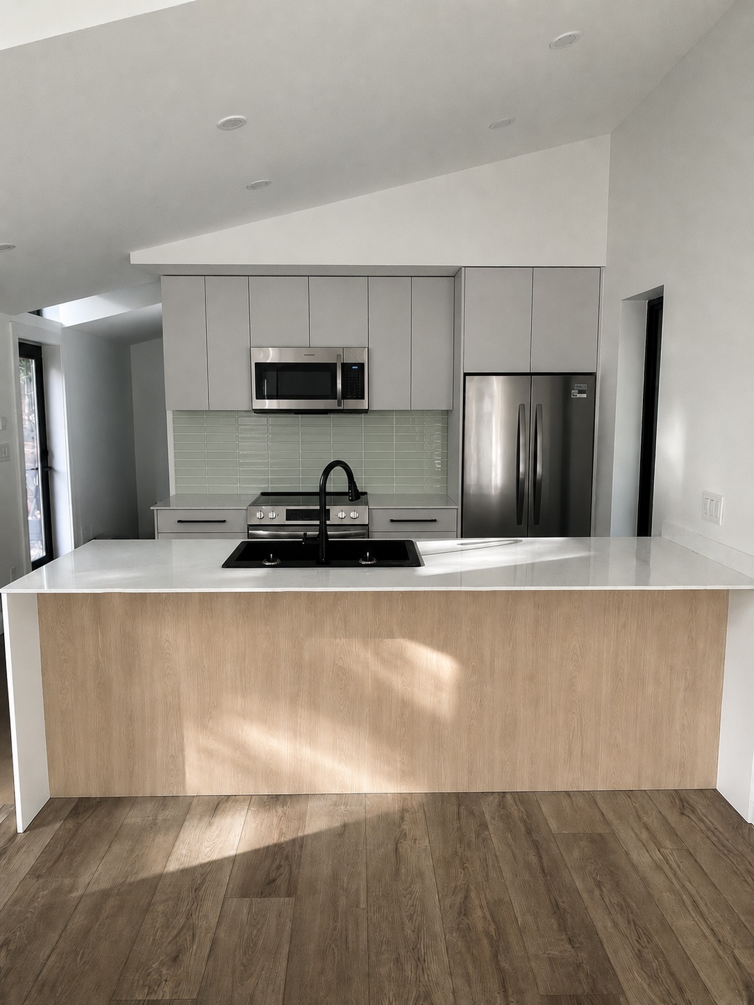 Custom coastal modular home Vancouver Island — kitchen 1