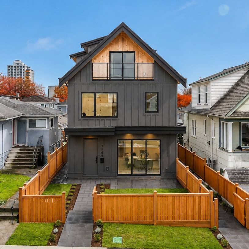 Modern modular duplex Vancouver — exterior view 1