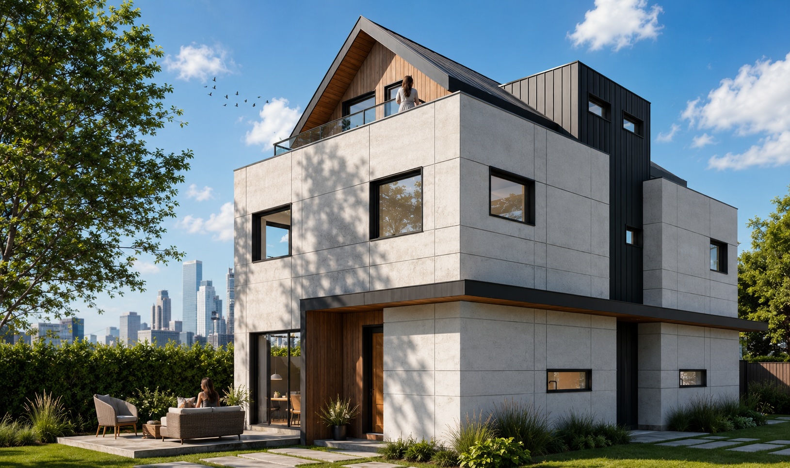 Modern modular duplex Vancouver — exterior view 2