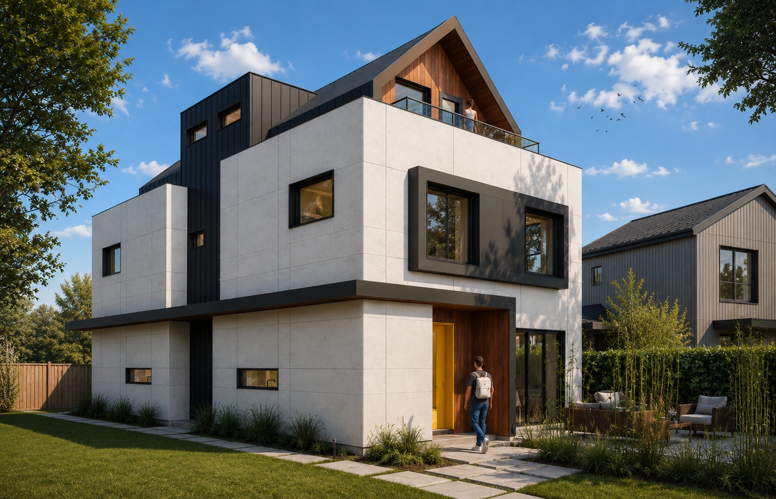 Modern modular duplex Vancouver — exterior view 3