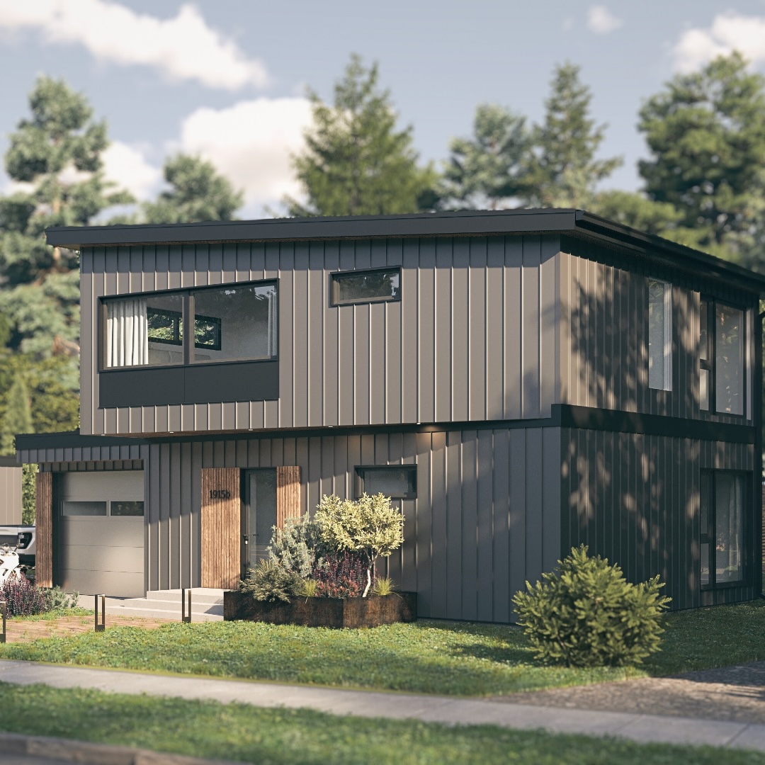 Two storey custom modular British Columbia — exterior view 1