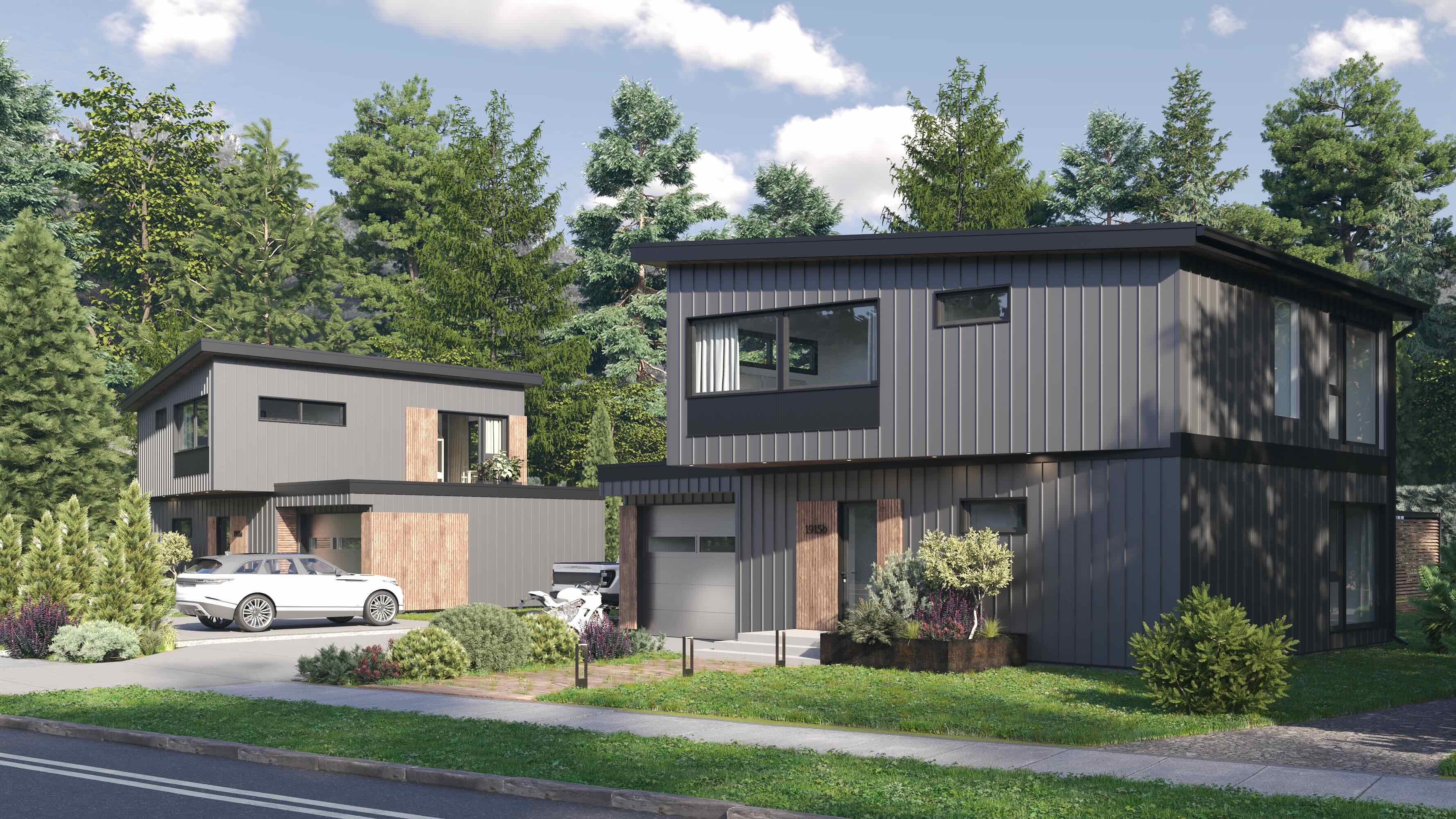 Two storey custom modular British Columbia — exterior view 2