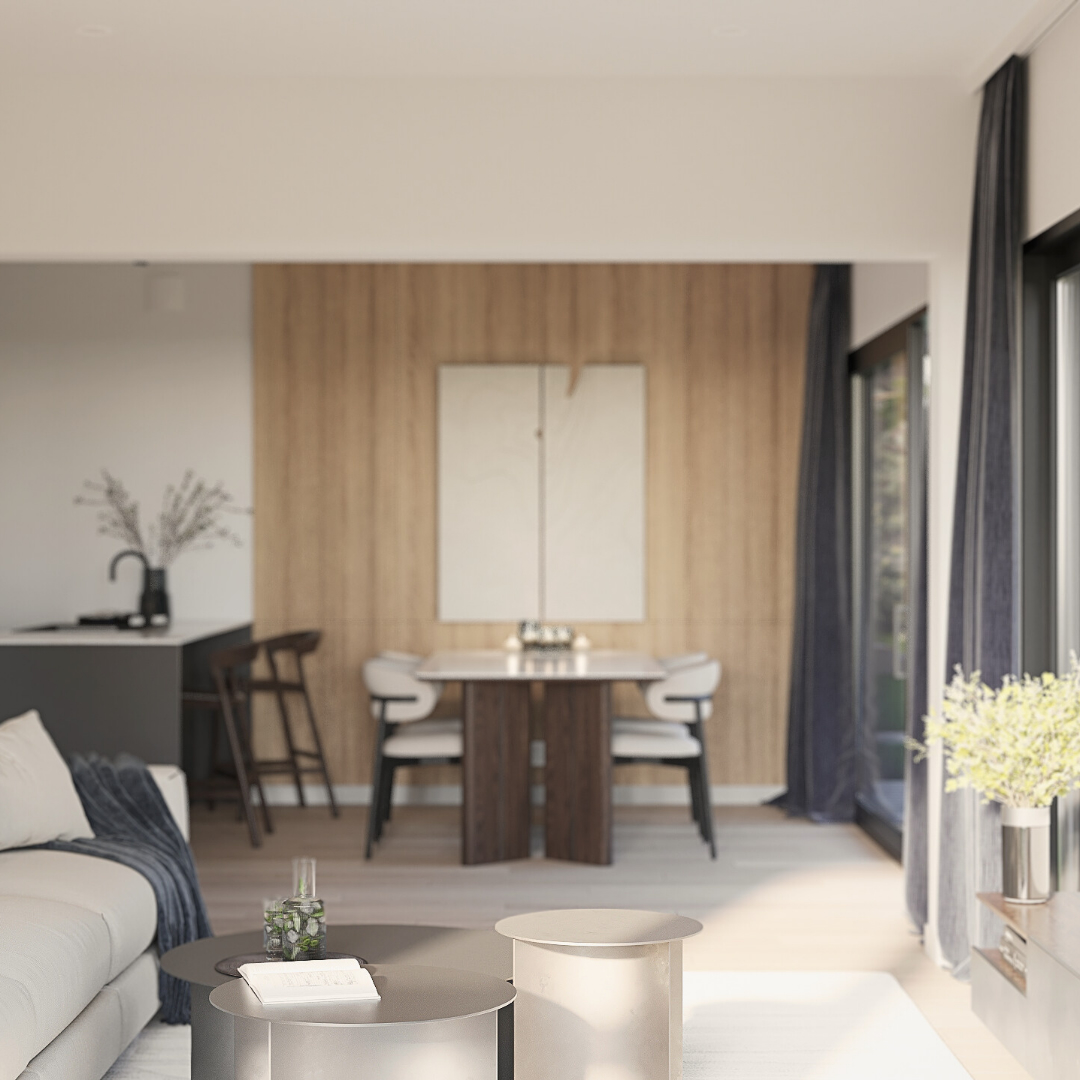 Two storey custom modular British Columbia — living room 1
