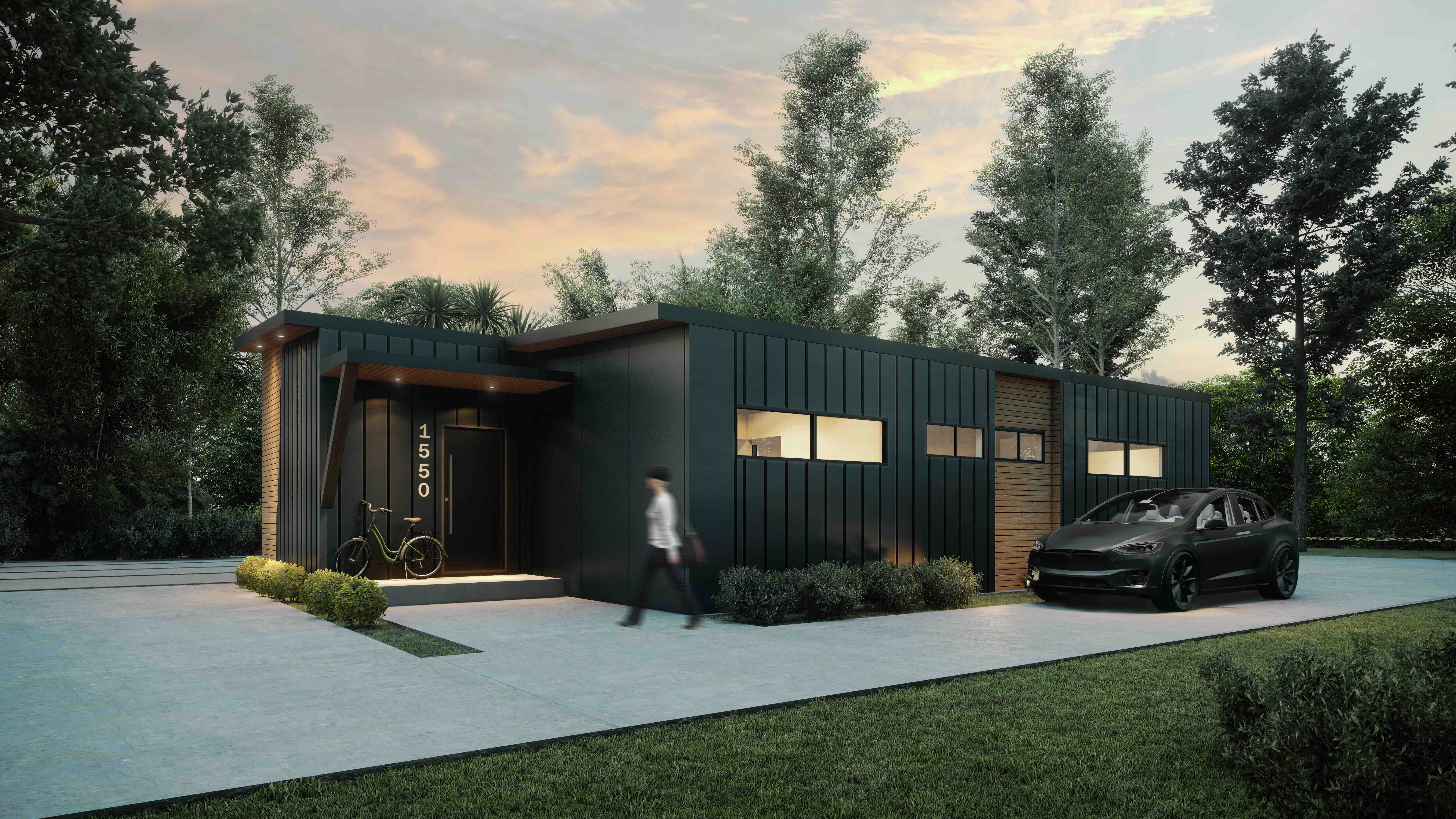 Modern prefab home Vancouver Island — exterior view 1