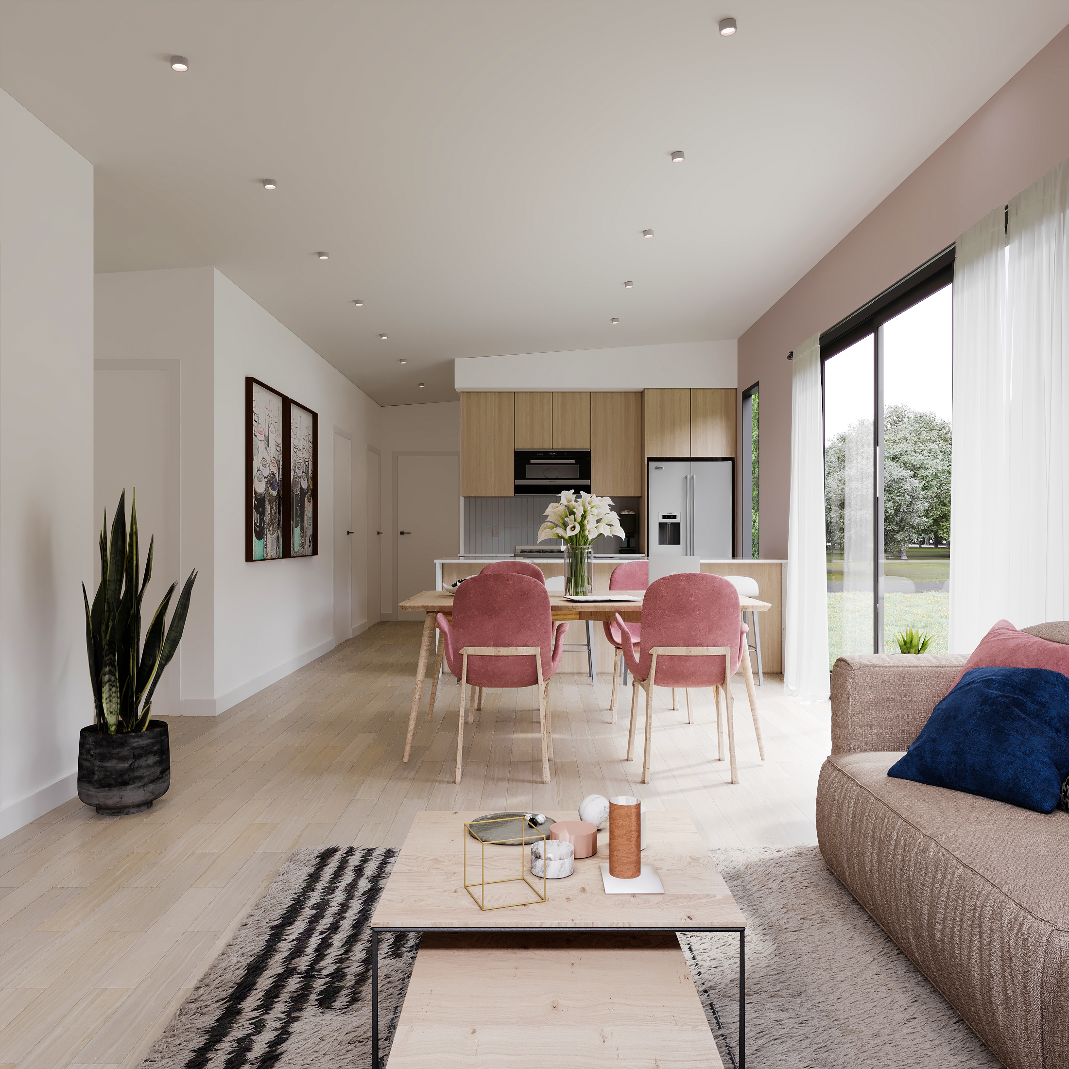 Modern prefab home Vancouver Island — interior view 1