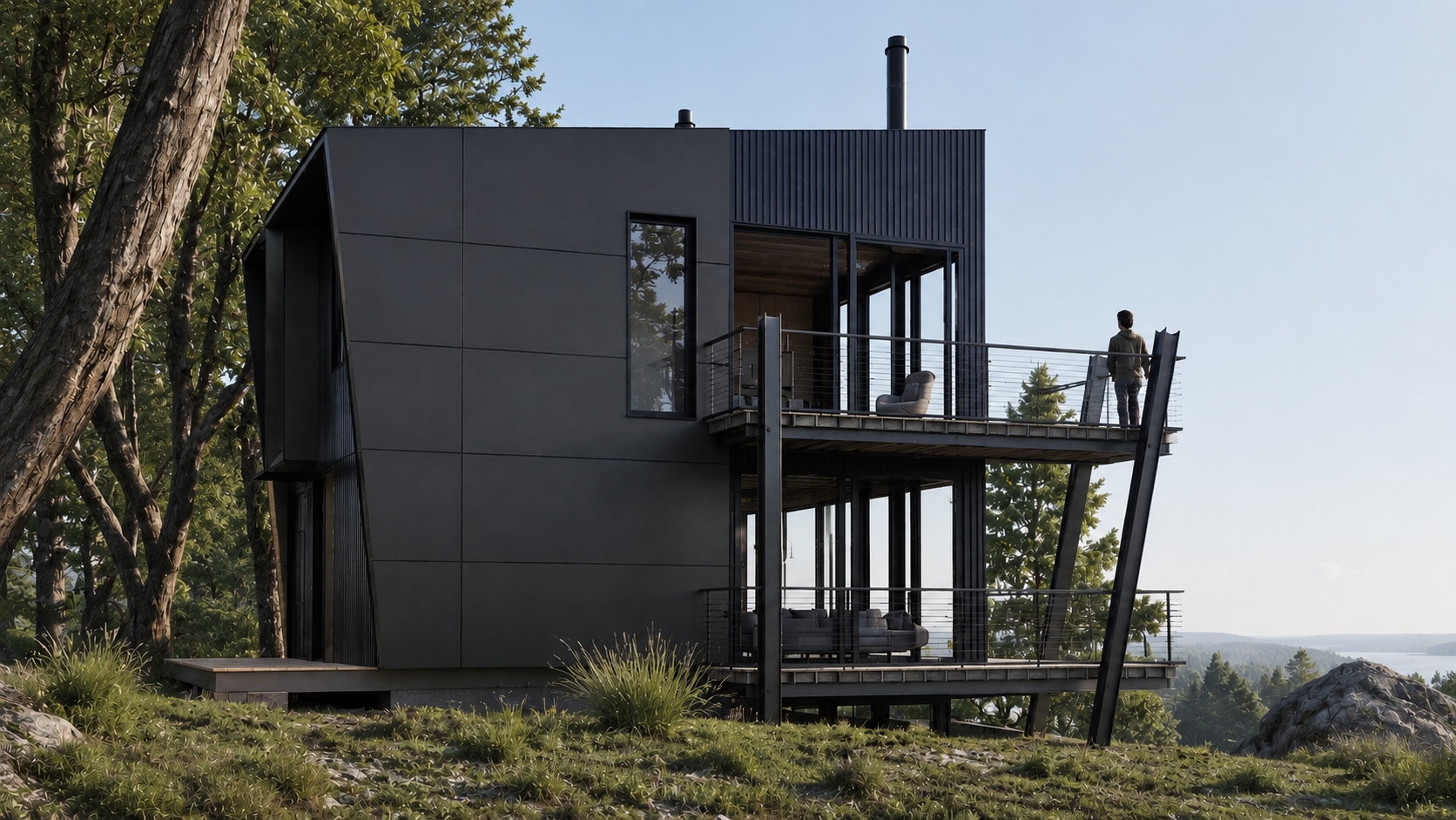 Whaletown Cortez Island custom modular home — exterior view 2