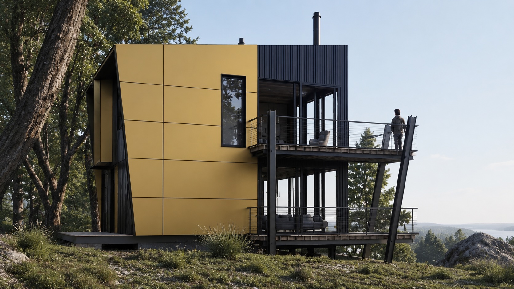 Whaletown Cortez Island custom modular home — exterior view 3