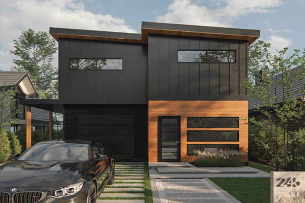 Modern custom modular home Vancouver Island — exterior view 1