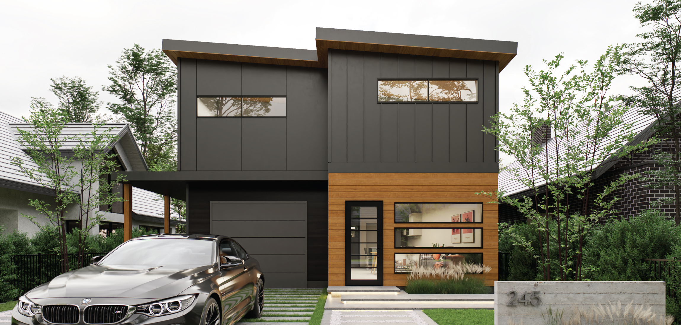 Modern custom modular home Vancouver Island — exterior view 5
