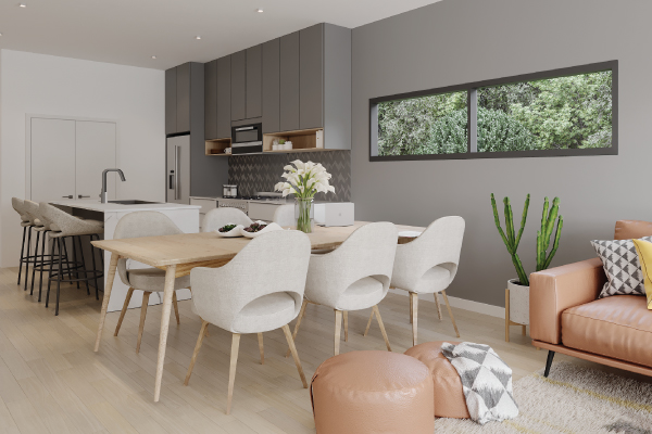 Modern custom modular home Vancouver Island — kitchen 1